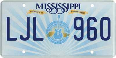 MS license plate LJL960
