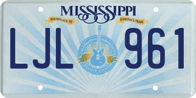 MS license plate LJL961