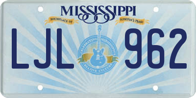 MS license plate LJL962