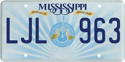 MS license plate LJL963