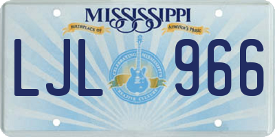 MS license plate LJL966