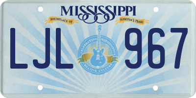 MS license plate LJL967