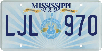 MS license plate LJL970