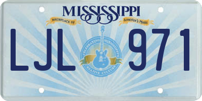 MS license plate LJL971