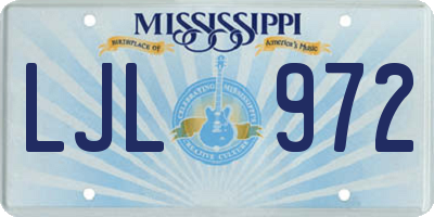 MS license plate LJL972