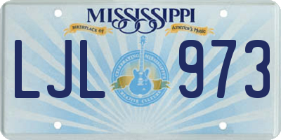 MS license plate LJL973