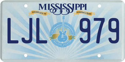 MS license plate LJL979