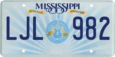 MS license plate LJL982