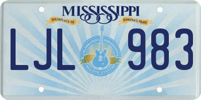 MS license plate LJL983