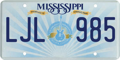 MS license plate LJL985