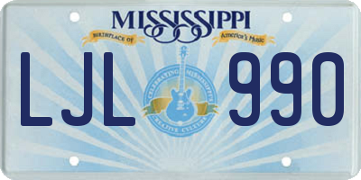 MS license plate LJL990
