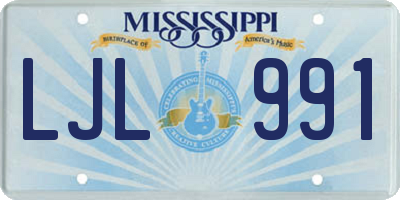 MS license plate LJL991