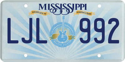MS license plate LJL992