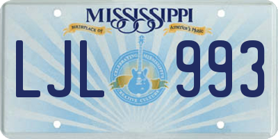 MS license plate LJL993