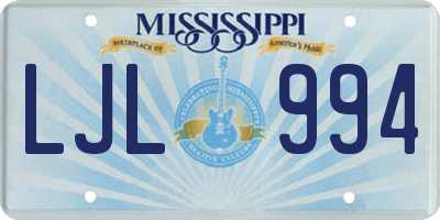 MS license plate LJL994