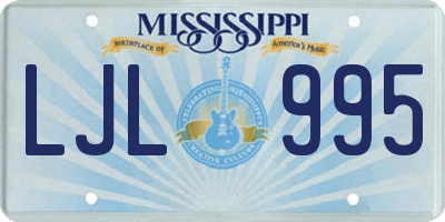 MS license plate LJL995