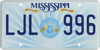MS license plate LJL996
