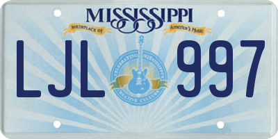 MS license plate LJL997