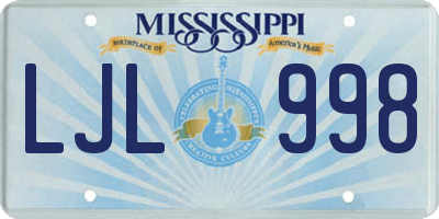 MS license plate LJL998