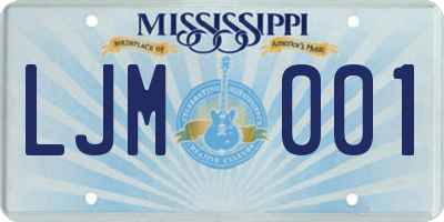 MS license plate LJM001