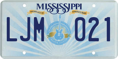 MS license plate LJM021