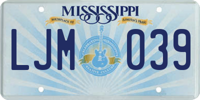 MS license plate LJM039
