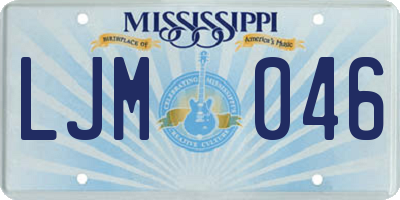 MS license plate LJM046