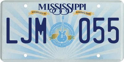 MS license plate LJM055