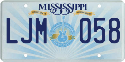 MS license plate LJM058