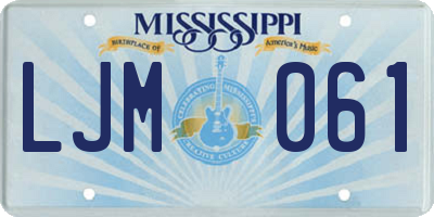 MS license plate LJM061