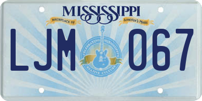 MS license plate LJM067