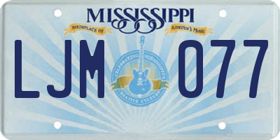 MS license plate LJM077
