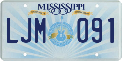MS license plate LJM091