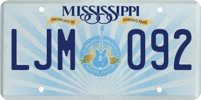 MS license plate LJM092