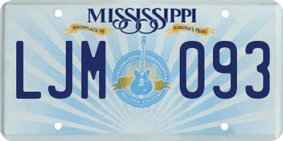 MS license plate LJM093