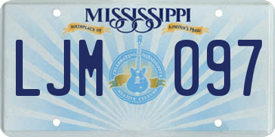 MS license plate LJM097