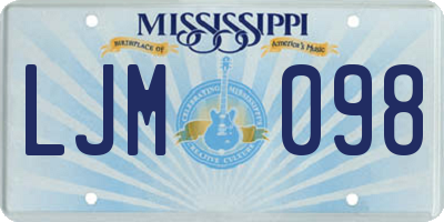 MS license plate LJM098