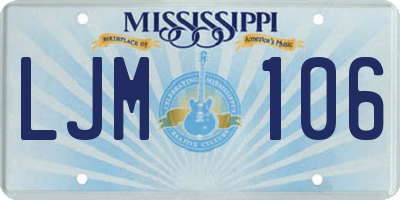 MS license plate LJM106