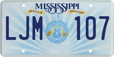 MS license plate LJM107