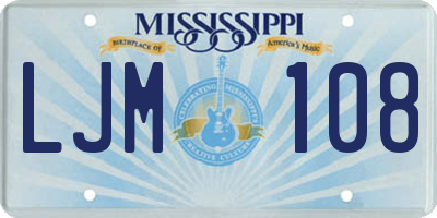MS license plate LJM108