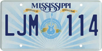 MS license plate LJM114