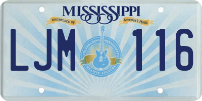 MS license plate LJM116