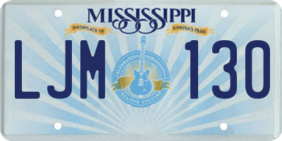 MS license plate LJM130