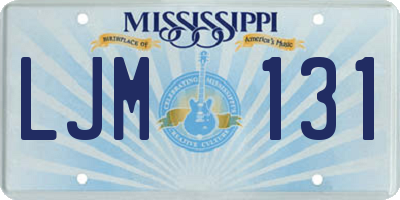 MS license plate LJM131
