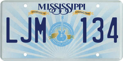 MS license plate LJM134