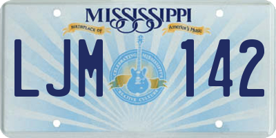 MS license plate LJM142