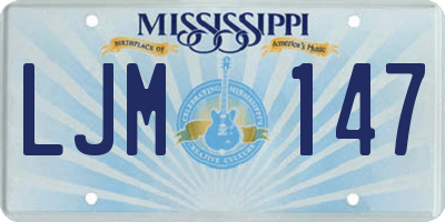 MS license plate LJM147