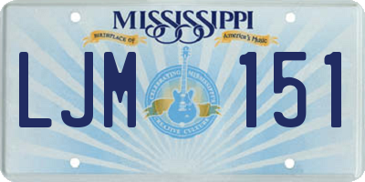 MS license plate LJM151