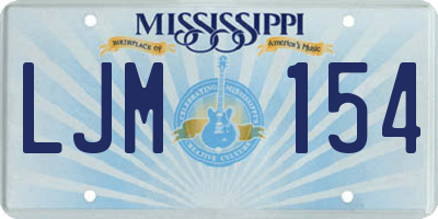 MS license plate LJM154
