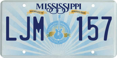 MS license plate LJM157